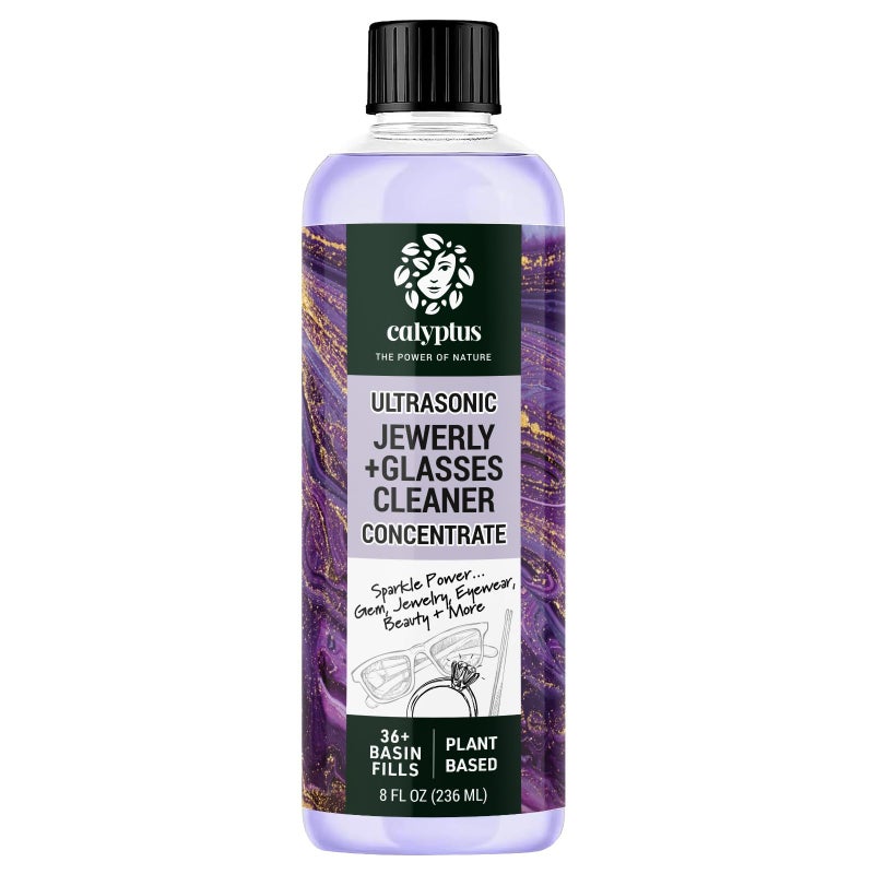 Calyptus Ultrasonic Jewelry + Glasses Cleaning Solution Concentrate | Professional Power | Use in All Ultrasonic Cleaner Machines | Cleans Eyeglass, Watch, Metal, and Crafts | USA Made, 8 Ounces - Image 1